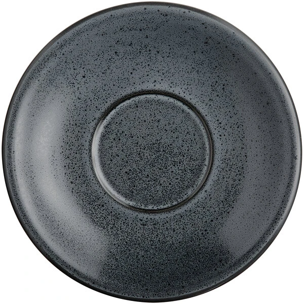Sample - Acopa Embers 5 1/2" Midnight Blue Matte Stoneware Saucer 2 Sample - Acopa Embers 5 1/2" Midnight Blue Matte Stoneware Saucer - Image 2