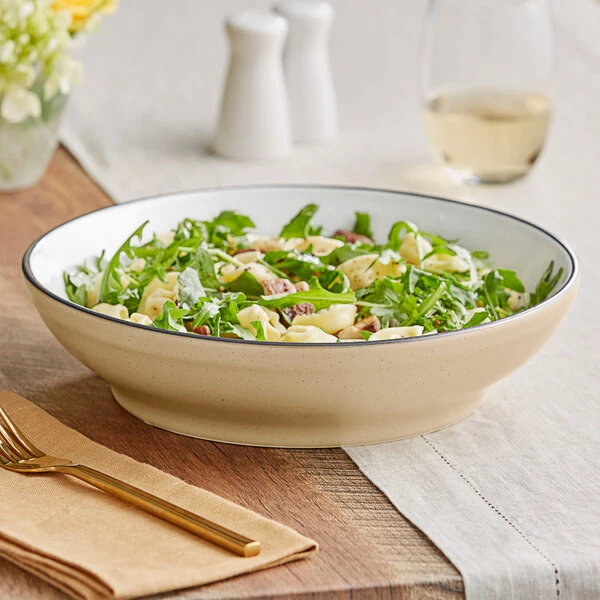 Sample - Acopa Embers 48 Oz. Harvest Tan Matte Stoneware Pasta Bowl 1 Sample - Acopa Embers 48 Oz. Harvest Tan Matte Stoneware Pasta Bowl
