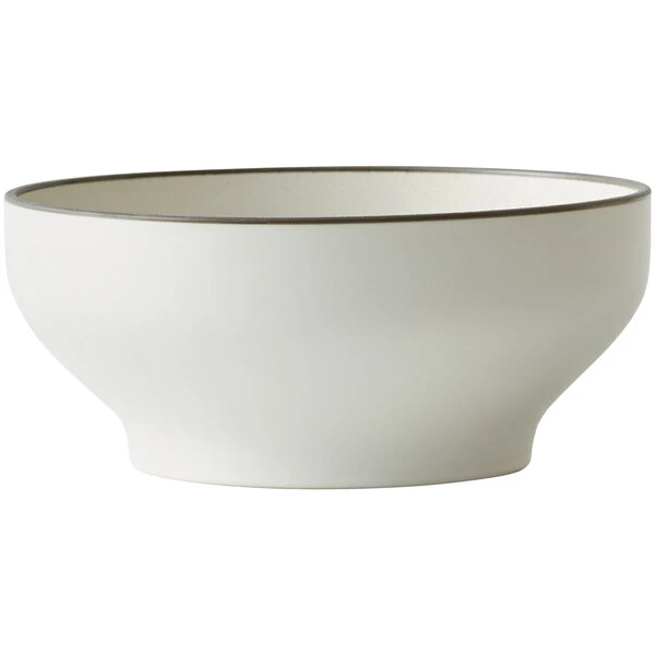 Oneida Moira By 1880 Hospitality MO2752021DW 53 Oz. Dusted White Stoneware Bowl - 12/Case 2 Oneida Moira By 1880 Hospitality MO2752021DW 53 Oz. Dusted White Stoneware Bowl - 12/Case - Image 2
