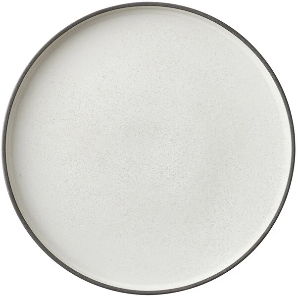 Oneida Moira By 1880 Hospitality MO2701020DW 7 3/4" Dusted White Stoneware Plate - 12/Case 1 Oneida Moira By 1880 Hospitality MO2701020DW 7 3/4" Dusted White Stoneware Plate - 12/Case
