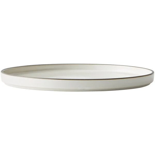 Oneida Moira By 1880 Hospitality MO2701020DW 7 3/4" Dusted White Stoneware Plate - 12/Case 2 Oneida Moira By 1880 Hospitality MO2701020DW 7 3/4" Dusted White Stoneware Plate - 12/Case - Image 2