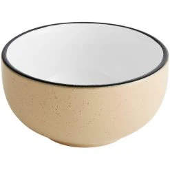 Alternative view of Acopa Embers 13 Oz. Harvest Tan Matte Stoneware Bowl - 24/Case