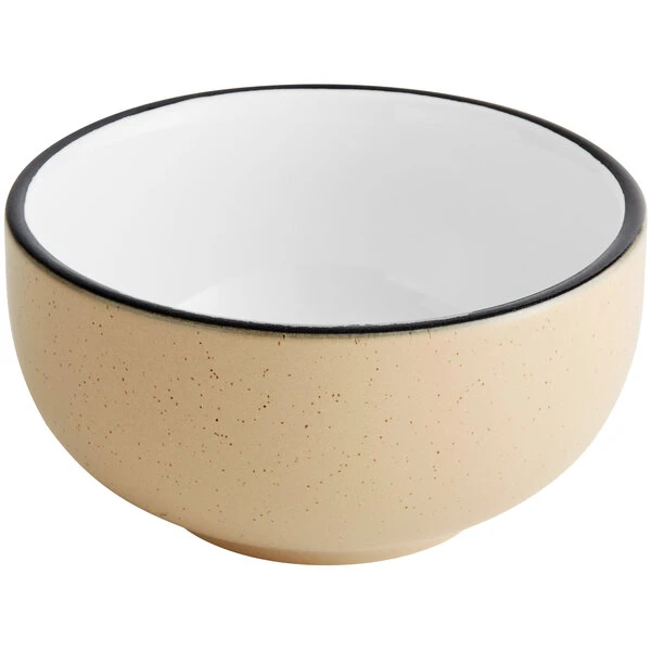 Acopa Embers 13 Oz. Harvest Tan Matte Stoneware Bowl - 24/Case 2 Acopa Embers 13 Oz. Harvest Tan Matte Stoneware Bowl - 24/Case - Image 2