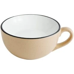 Alternative view of Acopa Embers 12 Oz. Harvest Tan Matte Stoneware Cup - 24/Case