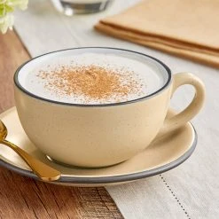 Acopa Embers 12 Oz. Harvest Tan Matte Stoneware Cup - 24/Case