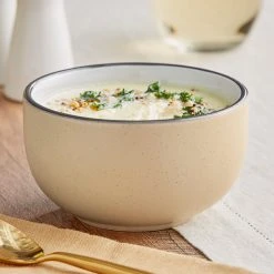 Sample - Acopa Embers 18 Oz. Harvest Tan Matte Stoneware Bowl