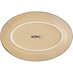 Sample - Acopa Embers 9 1/2" X 6 1/2" Harvest Tan Matte Coupe Stoneware Platter 6 Sample - Acopa Embers 9 1/2" X 6 1/2" Harvest Tan Matte Coupe Stoneware Platter -Acopa Sales 2376566