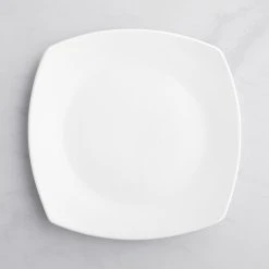Alternative view of Acopa 12" Bright White Square Porcelain Coupe Plate - 12/Case
