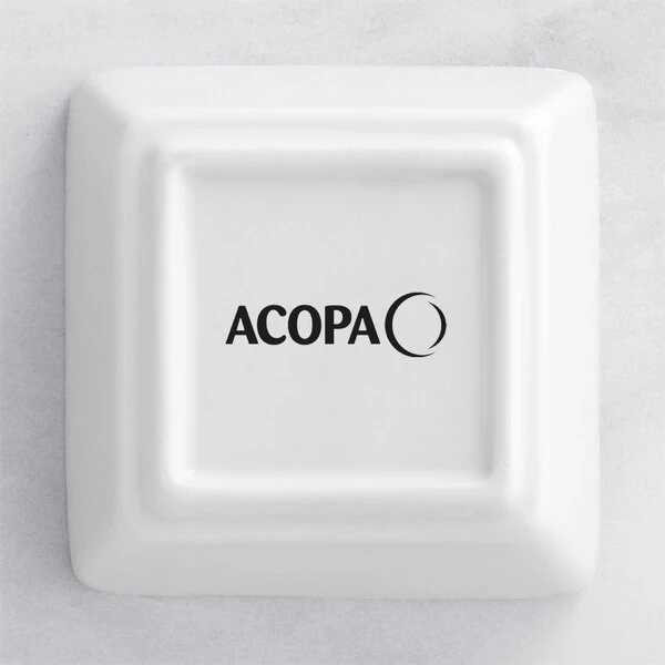 Acopa 4 Oz. Square Bright White Porcelain Sauce Cup - 12/Pack 3 Acopa 4 Oz. Square Bright White Porcelain Sauce Cup - 12/Pack - Image 3