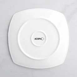 Acopa 12" Bright White Square Porcelain Coupe Plate - 12/Case -Acopa Sales 2419356