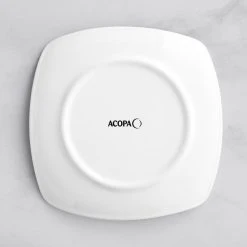 Acopa 7 1/4" Bright White Square Porcelain Coupe Plate - 36/Case -Acopa Sales 2419357