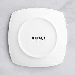 Acopa 8 3/4" Bright White Square Porcelain Coupe Plate - 24/Case -Acopa Sales 2419359