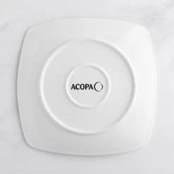 Acopa 10 1/4" Bright White Square Porcelain Coupe Plate - 12/Case -Acopa Sales 2419363