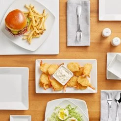 Acopa 12" Bright White Square Porcelain Coupe Plate - 12/Case -Acopa Sales 2444705