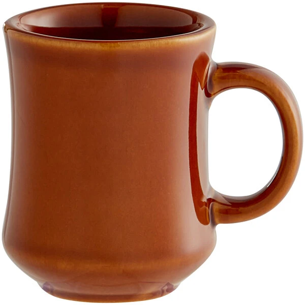 Acopa 7 Oz. Brown Princess Bell Shaped Stoneware Coffee Mug - 36/Case 2 Acopa 7 Oz. Brown Princess Bell Shaped Stoneware Coffee Mug - 36/Case - Image 2