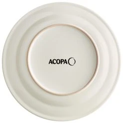 Acopa 10 1/2" Ivory (American White) Wide Rim Rolled Edge Stoneware Plate - 12/Case -Acopa Sales 2464183