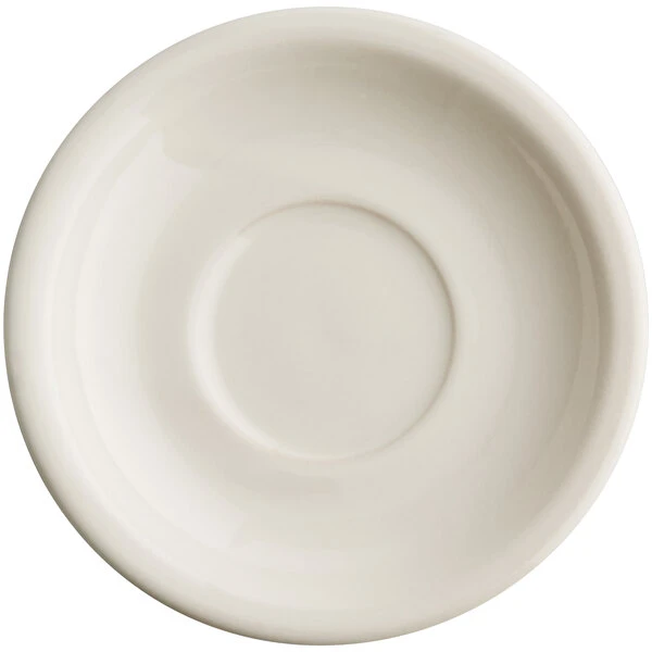 Acopa 5 1/2" Ivory (American White) Narrow Rim Stoneware Saucer - 36/Case 2 Acopa 5 1/2" Ivory (American White) Narrow Rim Stoneware Saucer - 36/Case - Image 2