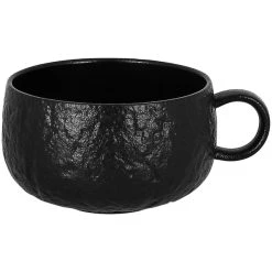 RAK Porcelain Roks 11.85 Oz. Black Porcelain Breakfast Cup - 12/Case