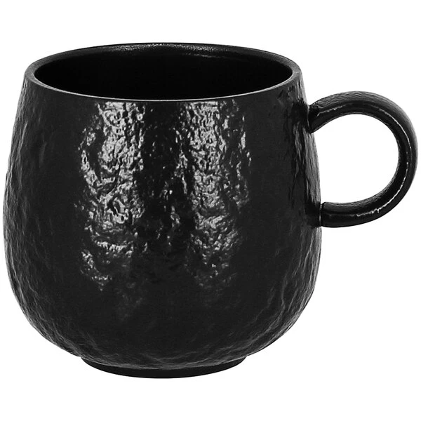 RAK Porcelain Roks 11.15 Oz. Black Porcelain Mug - 12/Case 1 RAK Porcelain Roks 11.15 Oz. Black Porcelain Mug - 12/Case