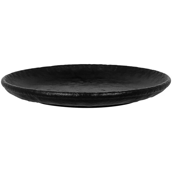 RAK Porcelain Roks 8 1/4" Black Round Porcelain Flat Coupe Plate - 12/Case 2 RAK Porcelain Roks 8 1/4" Black Round Porcelain Flat Coupe Plate - 12/Case - Image 2