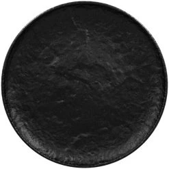 RAK Porcelain Roks 11" Black Round Porcelain Flat Coupe Plate - 12/Case
