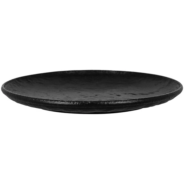 RAK Porcelain Roks 11 7/8" Black Round Porcelain Flat Coupe Plate - 12/Case 2 RAK Porcelain Roks 11 7/8" Black Round Porcelain Flat Coupe Plate - 12/Case - Image 2