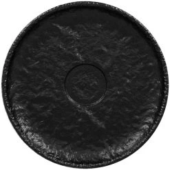 RAK Porcelain Roks 5 1/8" Black Round Porcelain Saucer - 12/Case