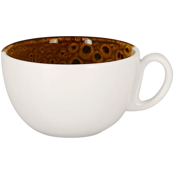 RAK Porcelain Wild 12.5 Oz. Brown Porcelain Breakfast Cup - 12/Case 1 RAK Porcelain Wild 12.5 Oz. Brown Porcelain Breakfast Cup - 12/Case
