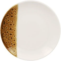 RAK Porcelain Wild 7 1/8" Brown Round Porcelain Flat Coupe Plate - 12/Case