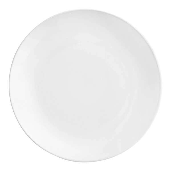 Acopa 10 1/2" Round Bright White Coupe Stoneware Plate - 4/Pack 2 Acopa 10 1/2" Round Bright White Coupe Stoneware Plate - 4/Pack - Image 2