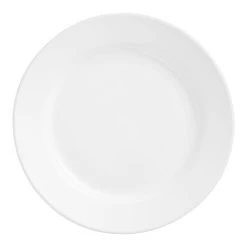 Alternative view of Sample - Acopa 10 1/2" Bright White Wide Rim Rolled Edge Stoneware Plate
