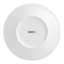 Acopa 7 1/8" Bright White Wide Rim Rolled Edge Stoneware Plate - 36/Case -Acopa Sales 2486207