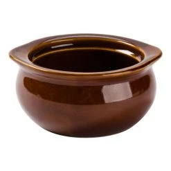 Alternative view of Acopa 12 Oz. Brown Stoneware Onion Soup Crock / Bowl - 24/Case