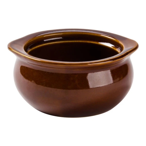 Acopa 12 Oz. Brown Stoneware Onion Soup Crock / Bowl - 24/Case 2 Acopa 12 Oz. Brown Stoneware Onion Soup Crock / Bowl - 24/Case - Image 2