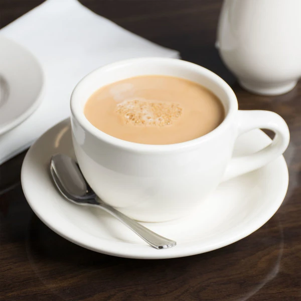 Acopa 6" Ivory (American White) Wide Rim Rolled Edge Stoneware Saucer - 36/Case 3 Acopa 6" Ivory (American White) Wide Rim Rolled Edge Stoneware Saucer - 36/Case - Image 3