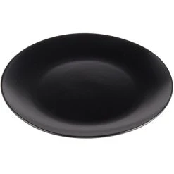 10 Strawberry Street WM-1-BLK Wazee Matte 10 1/2" Round Black Stoneware Dinner Plate - 24/Case -Acopa Sales 978137