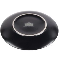 10 Strawberry Street WM-4-BLK Wazee Matte 7 3/4" Round Black Stoneware Salad Plate - 24/Case -Acopa Sales 978204