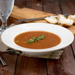 Acopa 10 Oz. Ivory (American White) Wide Rim Rolled Edge Stoneware Soup Bowl - 24/Case